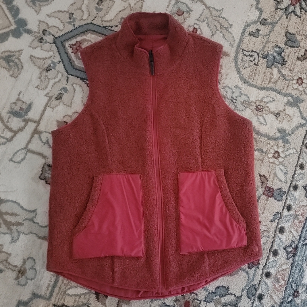 Red Sleeveless Fleece Vest